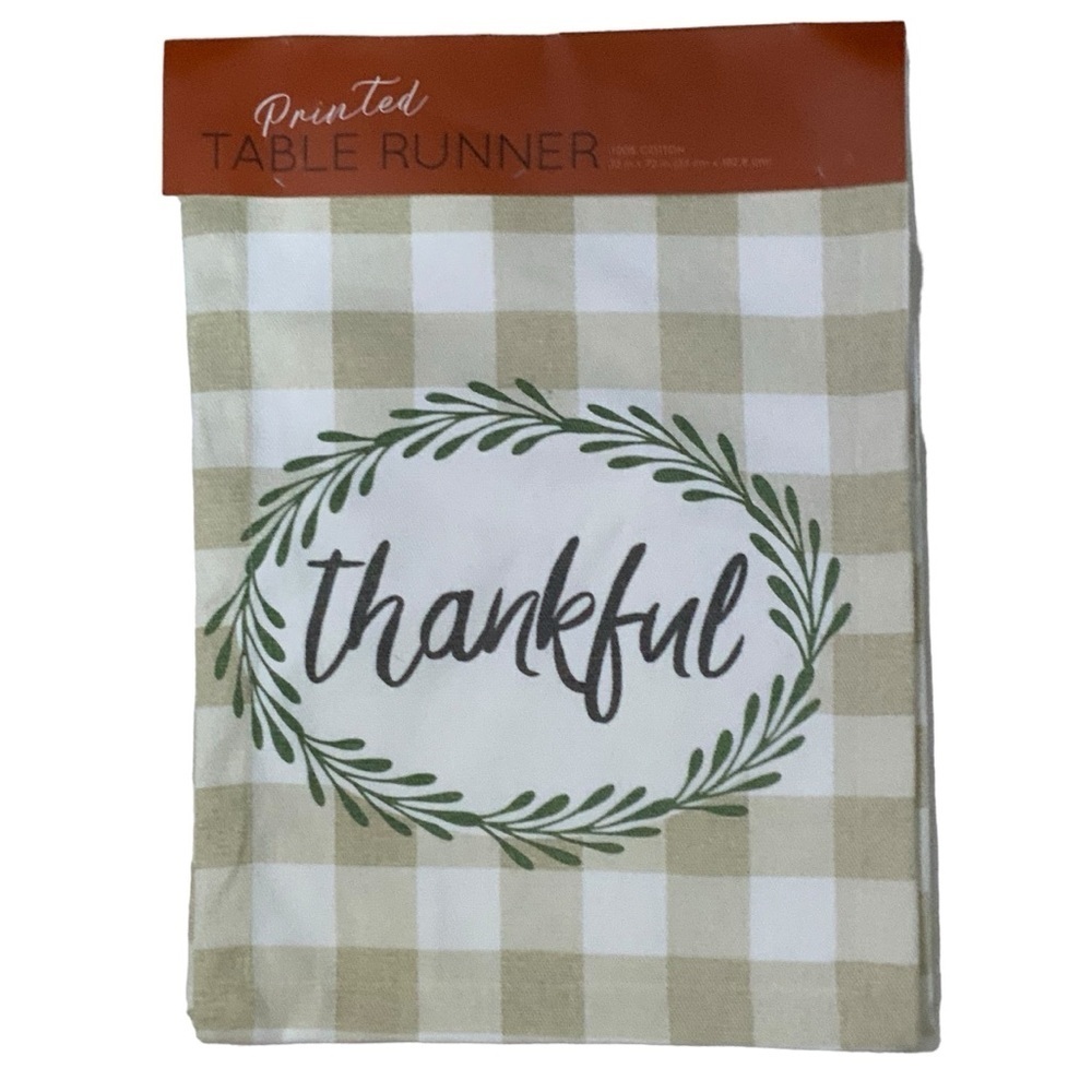 Nantucket Table Runner Buffalo Check Cotton Fabric Farmhouse Plaid Neutral 13x72